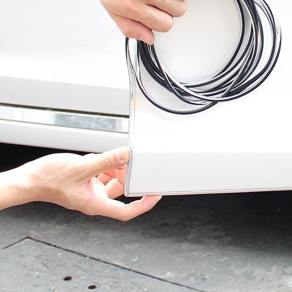 Nẹp Viền Chữ U Mạ Crom Cao Cấp - Nẹp viền trang trí ô tô.