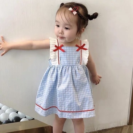 VAY44 - Váy bé gái, váy kẻ caro nhỏ cho bé gái từ 8-18kg, Richkid123
