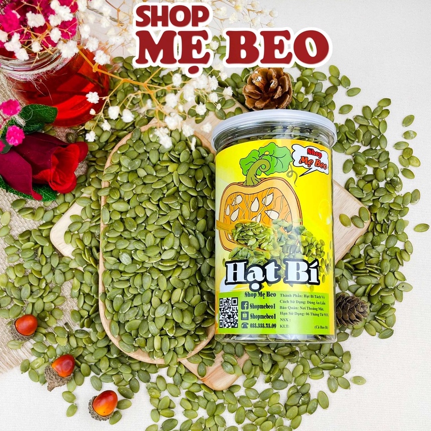500Gr Nhân Hạt Bí Xanh Sấy Chín Hộp Shop Mẹ Beo