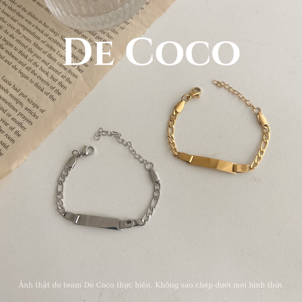 Vòng tay titan xích bạc - Belt Bracelet - de Coco