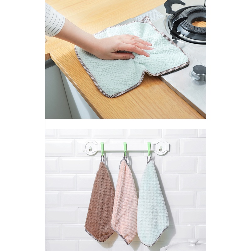 Khăn lau chén dĩa/lau tay 2 mặt chống dính dầu và thấm hút tốt tiện lợi cho nhà bếp