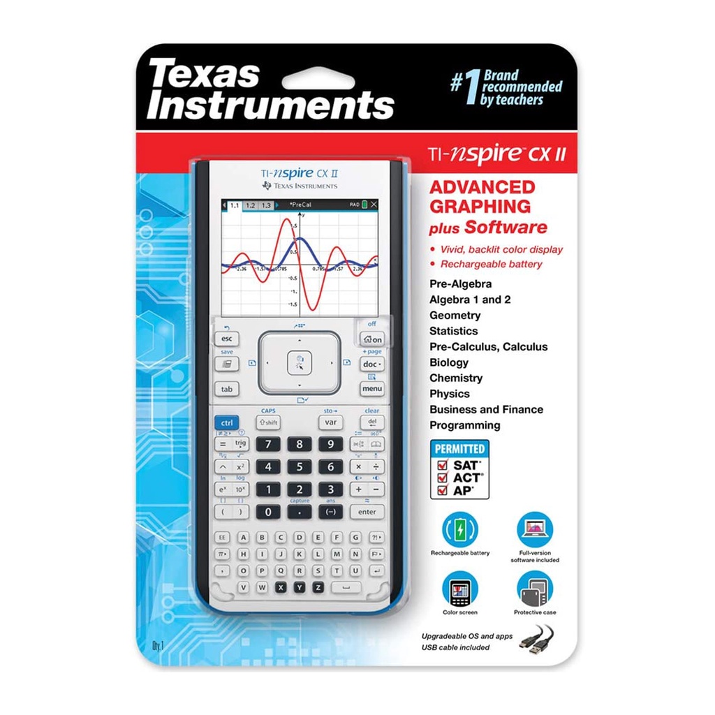 Texas Instruments TI-Nspire CX II - Máy tính Khoa học Lập trình Vẽ đồ thị TI-Nspire CX II