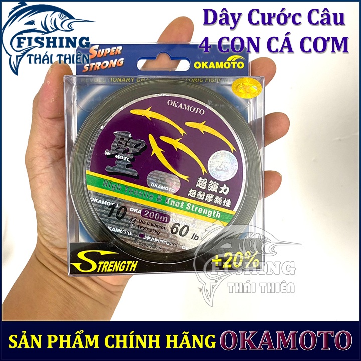 Dây Cước Câu 4 Con Cá Cơm Chính Hãng Okamoto Nhật Bản Cuộn 250m Made In Japan