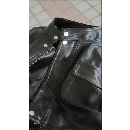 Áo Khoác Da Jacket Bé Gái Dáng Ngắn Mùa Thu Dễ Thương