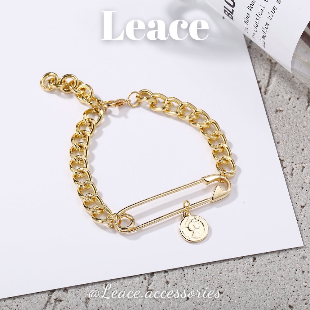 Vòng tay nữ, lắc tay nữ xích mặt đồng xu cá tính BL005 Leace.accessories