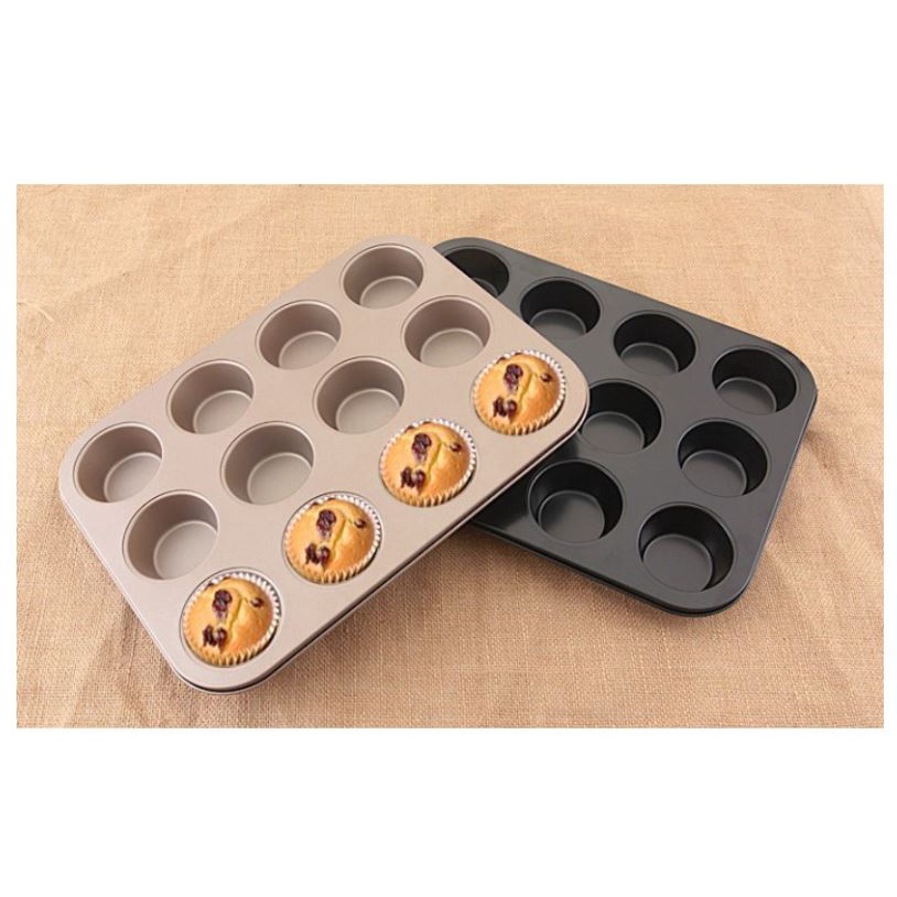 Khuôn nướng chống dính bánh Cupcake , bánh Muffin 4 ô / 6 ô /12 ô