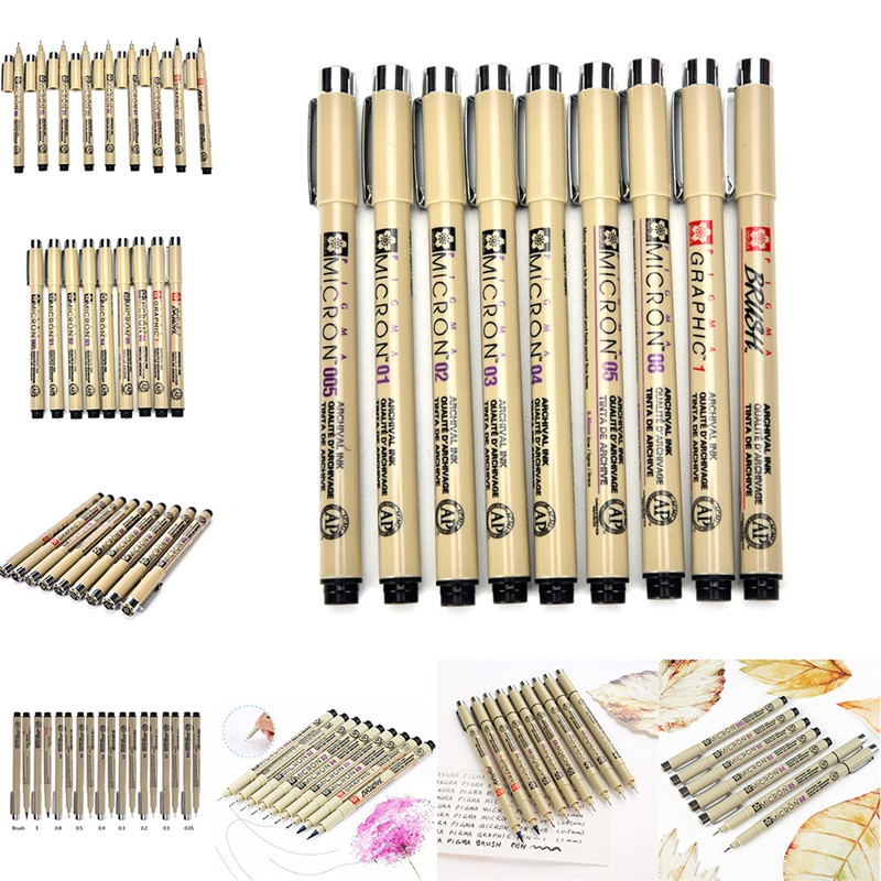 Bộ 9 Bút Lông Vẽ Truyện Tranh Pigma Manga Chuyên Nghiệp