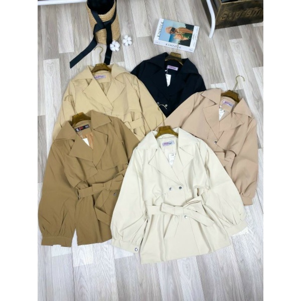 Áo khoác măng tô kèm đai tay bo kèm video hàng VN