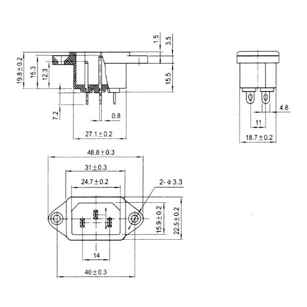 Set 5 Ổ Cắm Điện Ac-04 Iec320 C14 Ac 250v 10a 3-pin | BigBuy360 - bigbuy360.vn