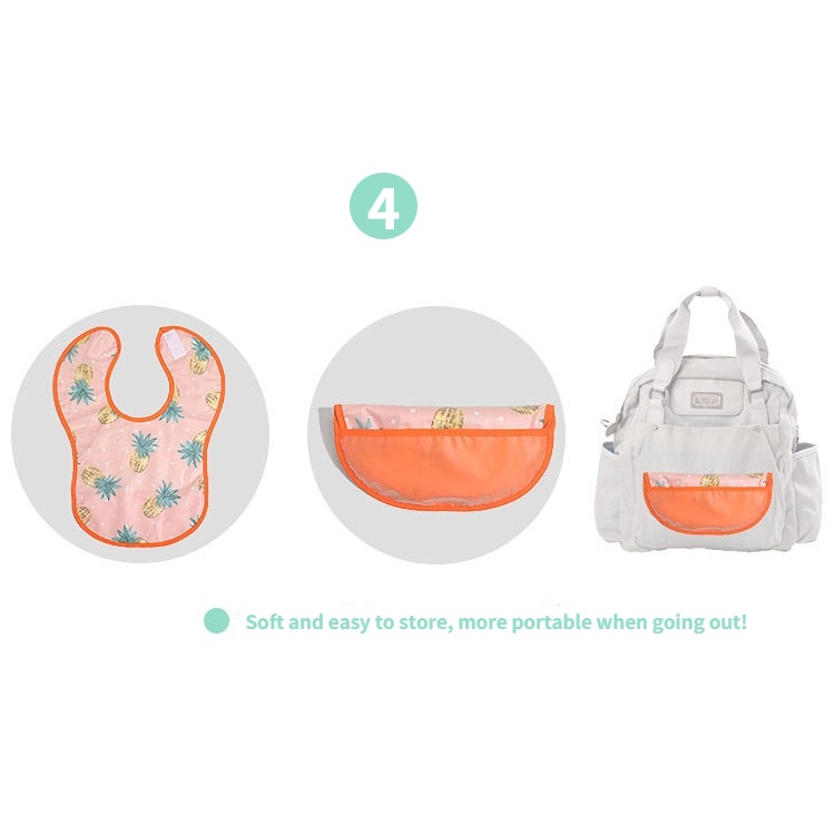 Yếm Ăn Có Túi Chống Thấm Nước Tiện Lợi Cho Bé