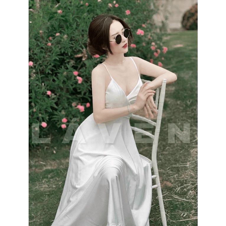 (FREE SHIP) ĐẦM MAXI LỤA 2 DÂY CÓ MÚT NGỰC TRẮNG TINH KHÔI QUYẾN RŨ HHP