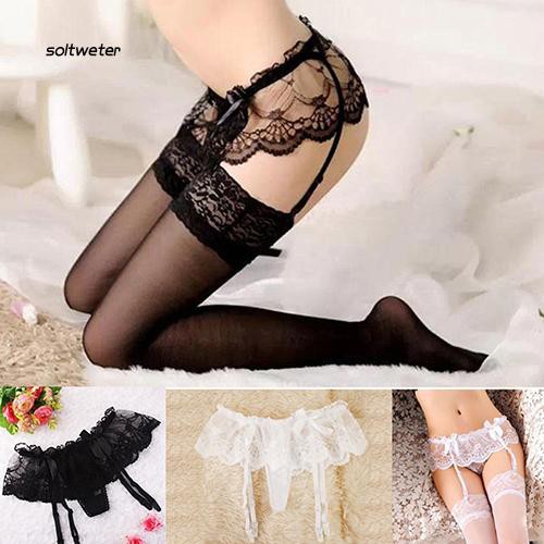 Set quần lót và nịt bít tất phối ren phong cách quyến rũ dành cho nữ