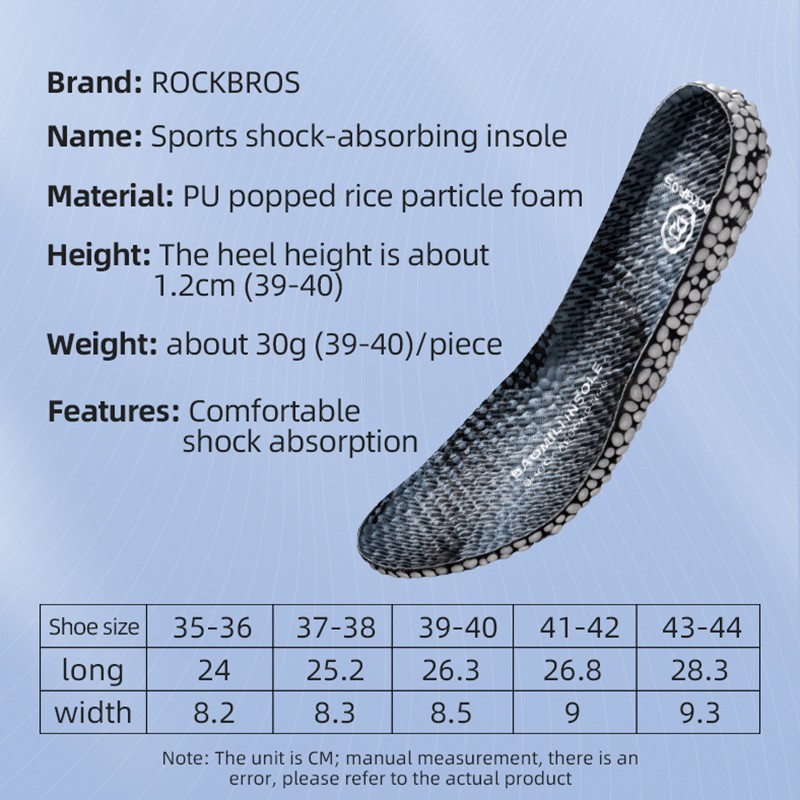 [Fulfilled by Shopee]Miếng lót giày ROCKBROS hấp thụ sốc thoáng khí/ thoát hơi nước dùng cho xe đạp thể thao chuyên dụng
