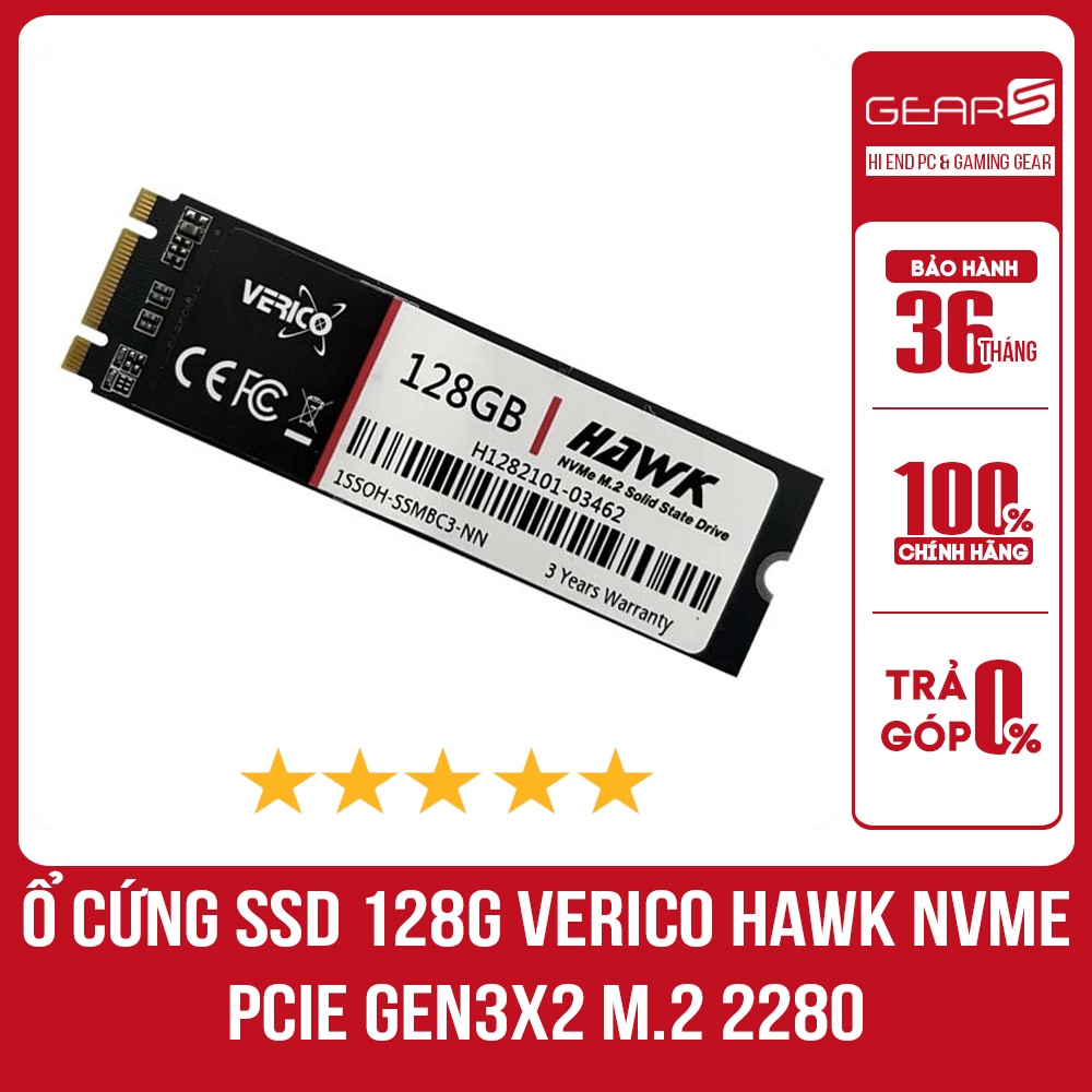 Ổ cứng SSD 128G Verico Hawk NVMe PCIe Gen3x2 M.2 2280 - Bảo hành chính hãng 36 tháng
