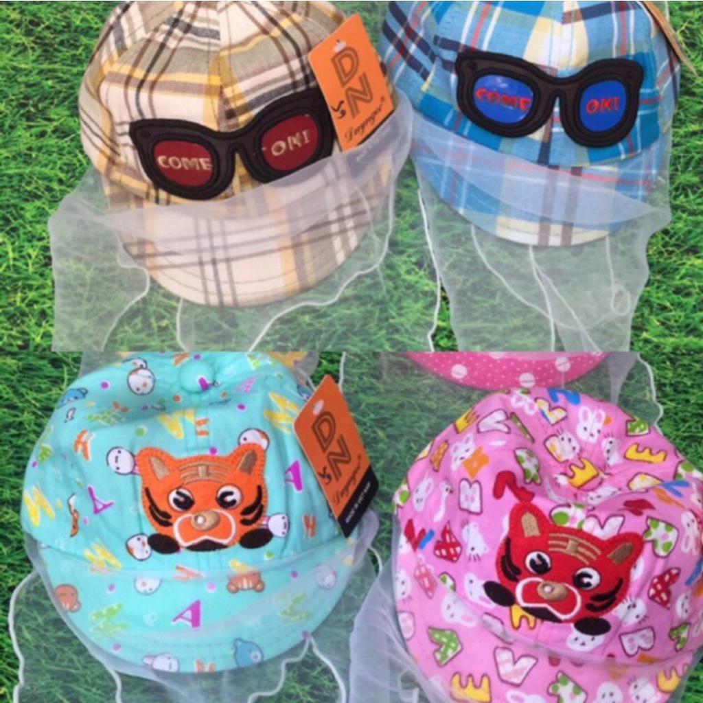 Nón Kết Cho Bé Gái Có Khăn Voan Chống Bụi Duy Ngọc Size 46 Dành Cho Bé Dưới 12 Tháng Tuổi