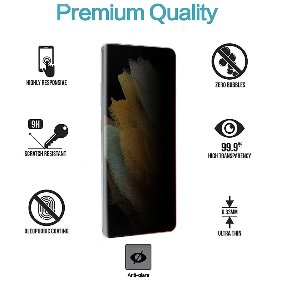 Kính cường lực UV chống nhìn trộm cho Samsung Galaxy S23 S23 + Plus Ultra 4G 5G 2022