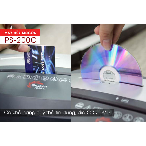 Máy hủy tài liệu Silicon PS-200C | Công Nghệ Mỹ - Hàng Chính Hãng