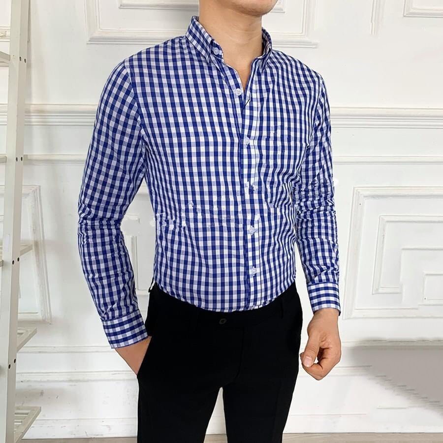 Áo sơ mi nam kẻ caro vuông cao cấp, chất vải cotton mềm mịn phong cách thời trang công sở (SMKV) | BigBuy360 - bigbuy360.vn