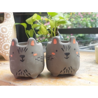 Chậu gốm trồng cây hình mèo con và chó con dễ thương