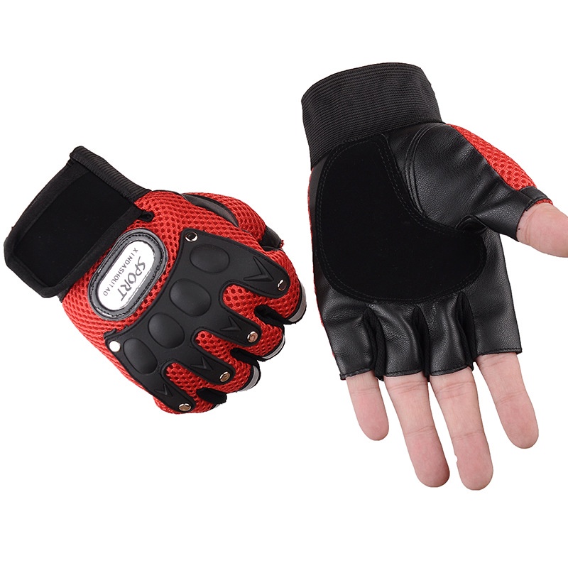 Găng tay hở ngón nam nữ thể thao chống nắng thoáng khí đi xe máy, xe đạp, tập Gym, đi phượt GT05
