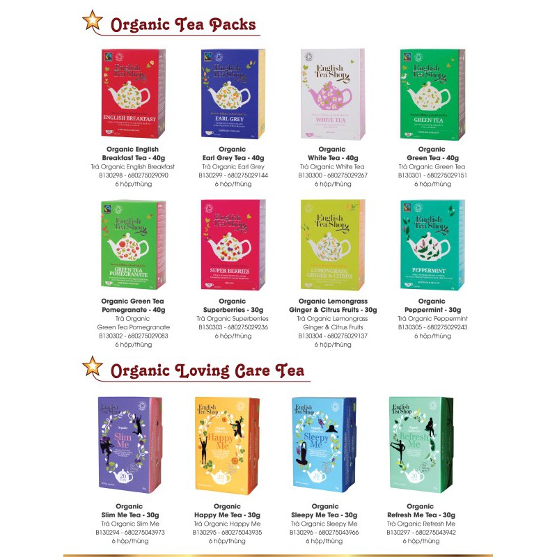 Trà Organic Hiệu English Tea Shop 40g