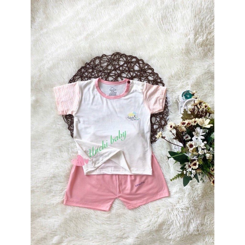 Bộ Cộc Tay Unchi🔥FREESHIP🔥Bộ Cộc Tay Unchi Phối Kẻ Quần Màu Thấm hút mồ hôi tốt,thông thoáng,dễ chịu