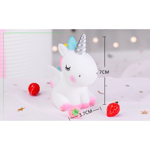 Mô hình ngựa một sừng kỳ lân Unicorn dùng trang trí bánh kem, DIY