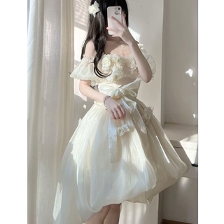 Đầm Hai Dây Mùa Hè Ba Chiều Họa Tiết Hoa Phong Cách Pháp Ngọt Ngào Phong Cách Mới Cho Nữ