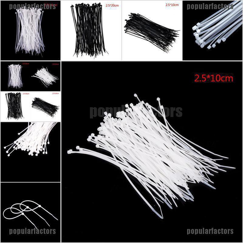 Bộ 100 Khóa nylon Màu Trắng / Đen Tiện Lợi Dễ Sử Dụng