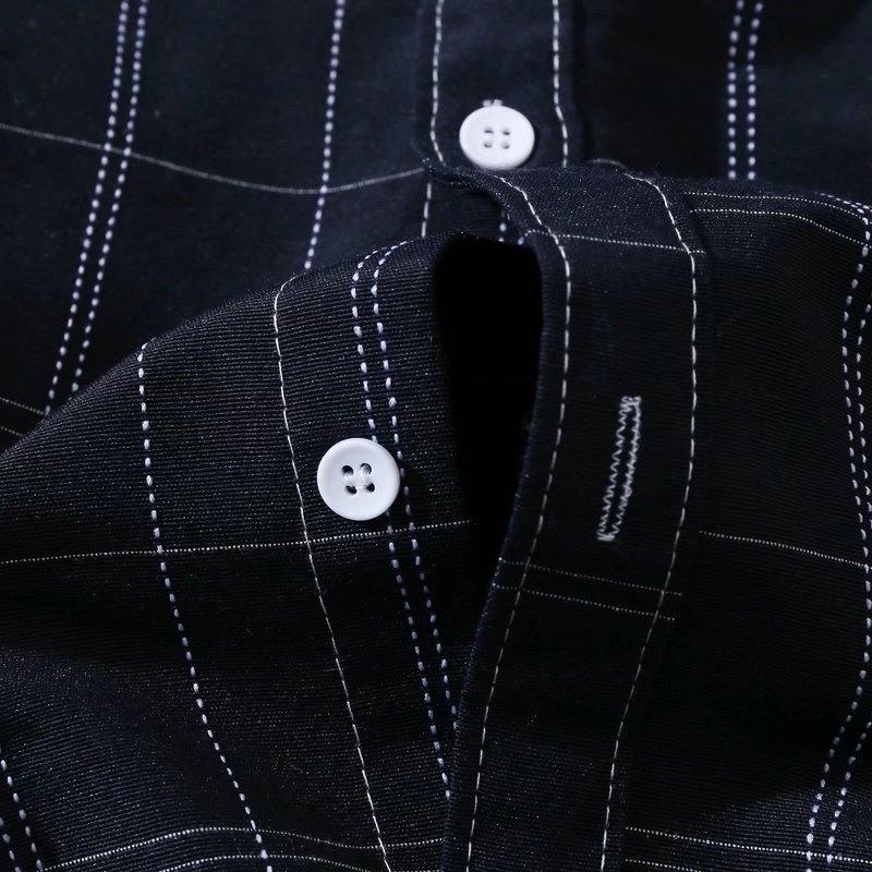 Áo sơ mi tay dài dáng rộng kẻ sọc 3 màu phong cách Hàn Quốc cổ điển