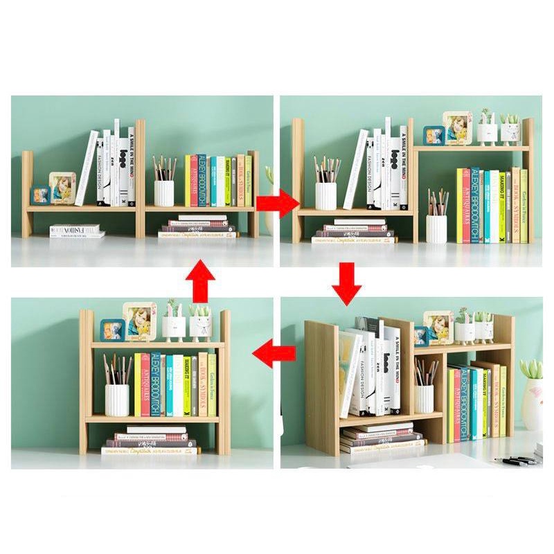 Kệ Sách Để Bàn MiNi Lắp Ghép Đa Năng Điều Chỉnh Được Kích Thước Trang Trí Bàn Làm Việc Siêu Tiện Dụng
