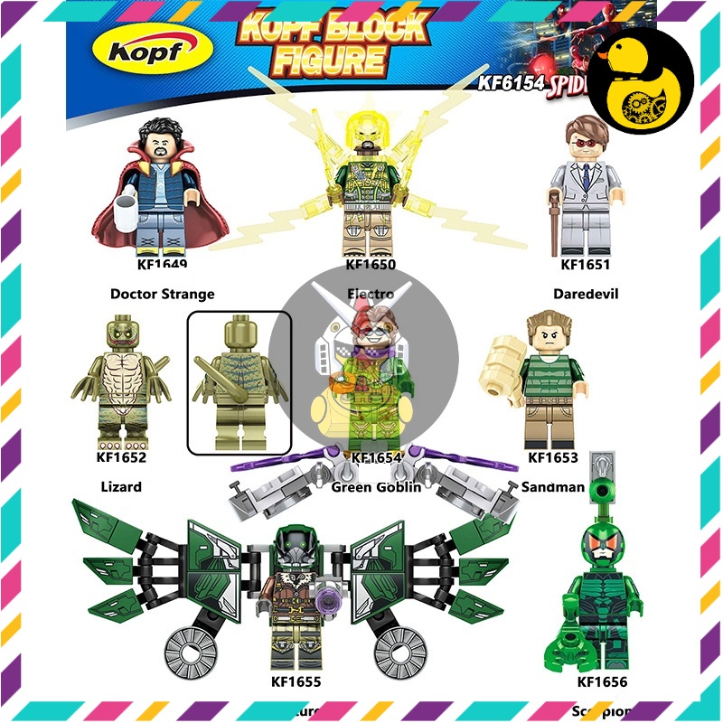 KF6154 Non Lego Minifigures Marvel DC Vulture Lizard Sandman Electro Dr. Strange Green Goblin