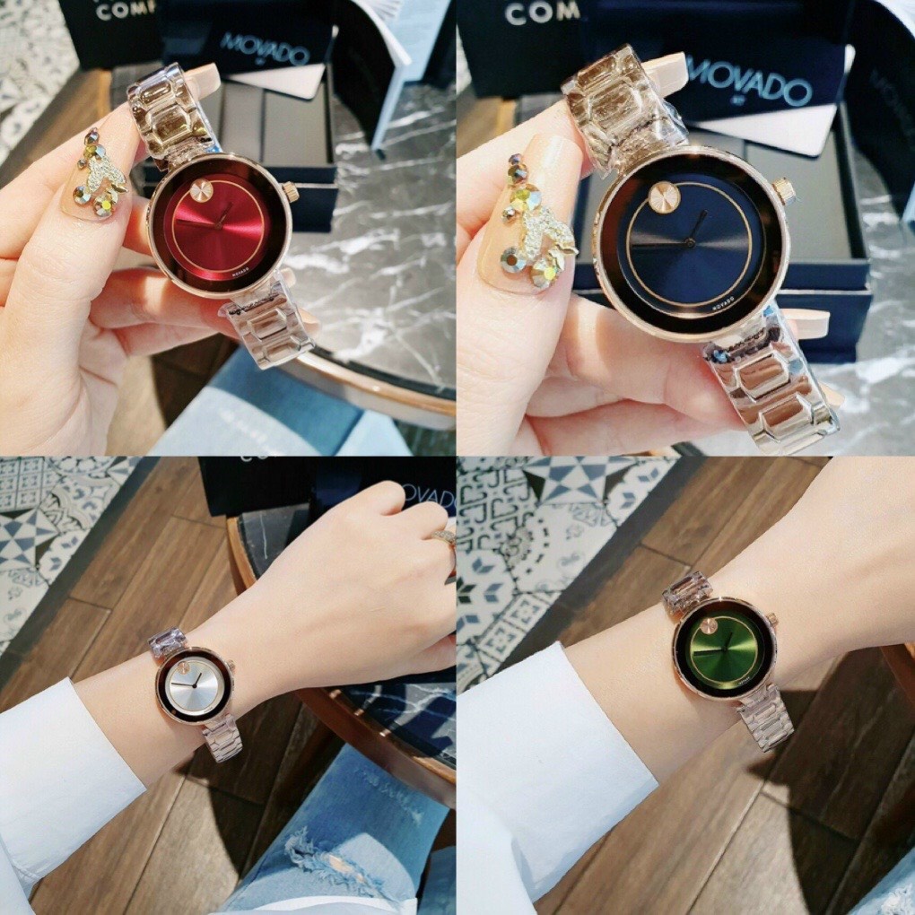 ĐỒNG HỒ NỮ MO,VADO KÍNH GƯƠNG 2 VIỀN CỰC SÁNG