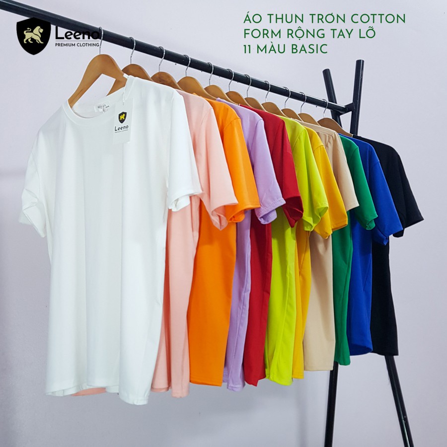 [Mã FAMAYWA giảm 10K đơn 50K] Áo phông rộng - Áo thun tay lỡ trơn vải cotton Leeno | BigBuy360 - bigbuy360.vn