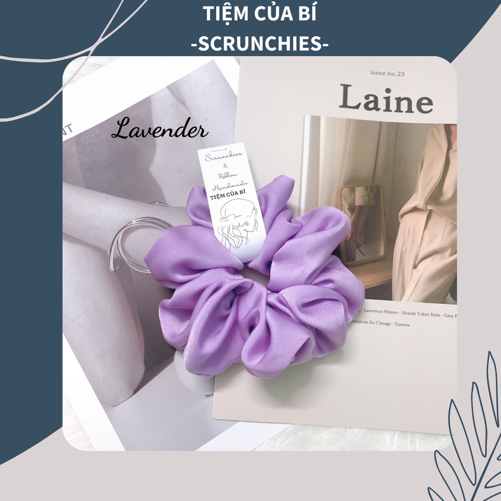 [Hàng thiết kế] Scrunchies dây cột tóc handmade size to siêu phồng vải lụa cao cấp hot trend dành cho bạn gái