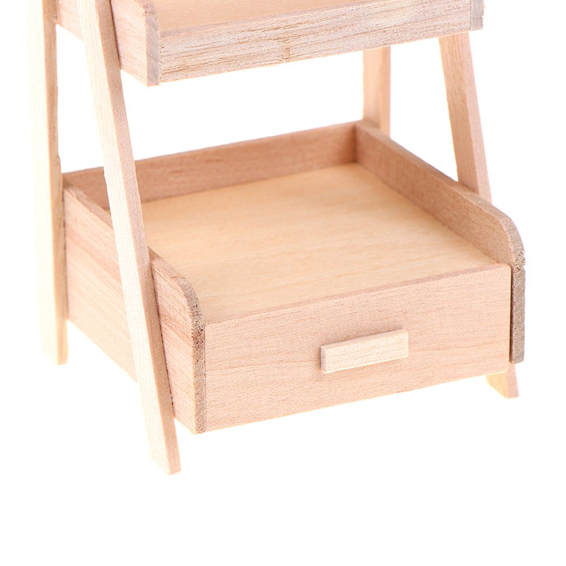 1:12 New Dollhouse Wood Shelf Flower Stand Mini Furniture Model Toys