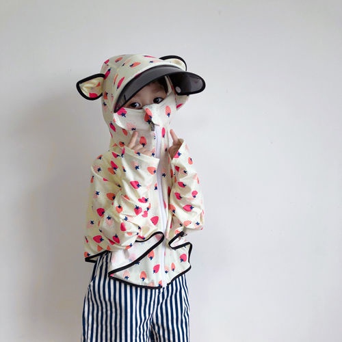 Áo Khoác Chống Nắng Chống Tia Cực Tím Kèm Khẩu Trang Thiết Kế Dễ Thương Thời Trang Mùa Hè Cho Bé