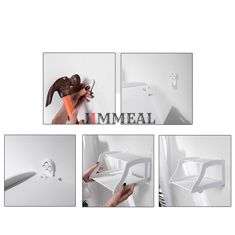 Kệ Wifi Treo Tường 2 Tầng Không Cần Khoan, Kệ Gắn Tường Để Modem Wifi Jimmeal Tiện Dụng