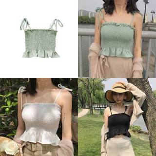 Áo 2 dây nhún ngực KÈM ẢNH THẬT