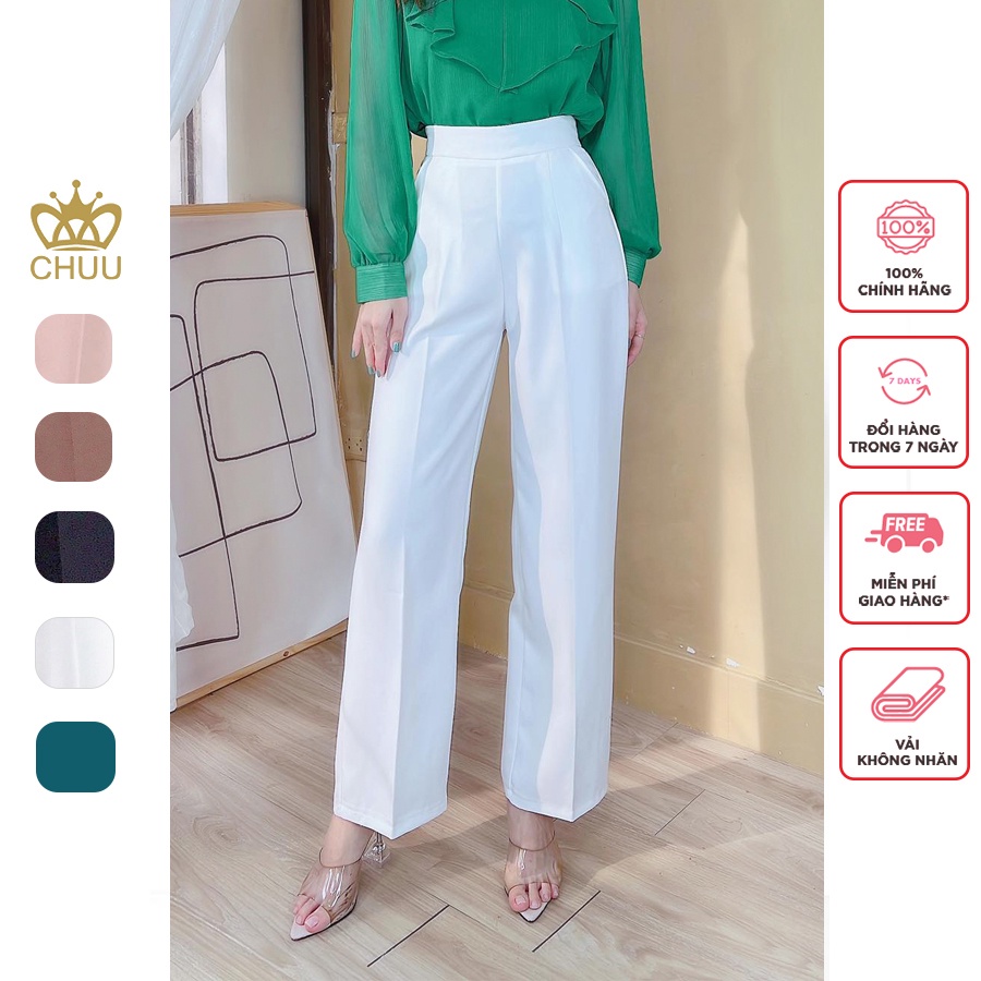 Quần tây công sở nữ ống rộng dáng suông CHUU Q38