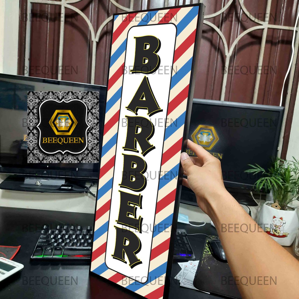 Biển Barber Size 20x60cm Trang Trí Quán Tóc Nam Barbershop