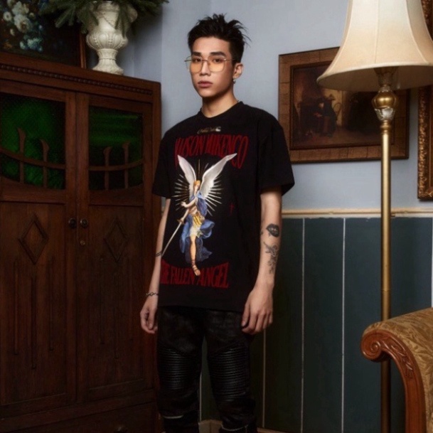 Áo MIKENCO Auth in hình Fallen Angel 5D check app xịn xò, áo thun Mikenko co dãn local brand Unisex ngắn tay cổ tròn MK1