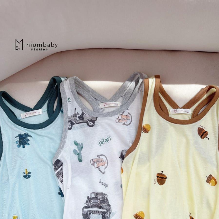 Set đồ thiết kế 2 dây hè unisex cho bé gái, bé trai 100% cotton mát mẻ thông thoáng, quần áo trẻ em MiniumBaby-SB1241