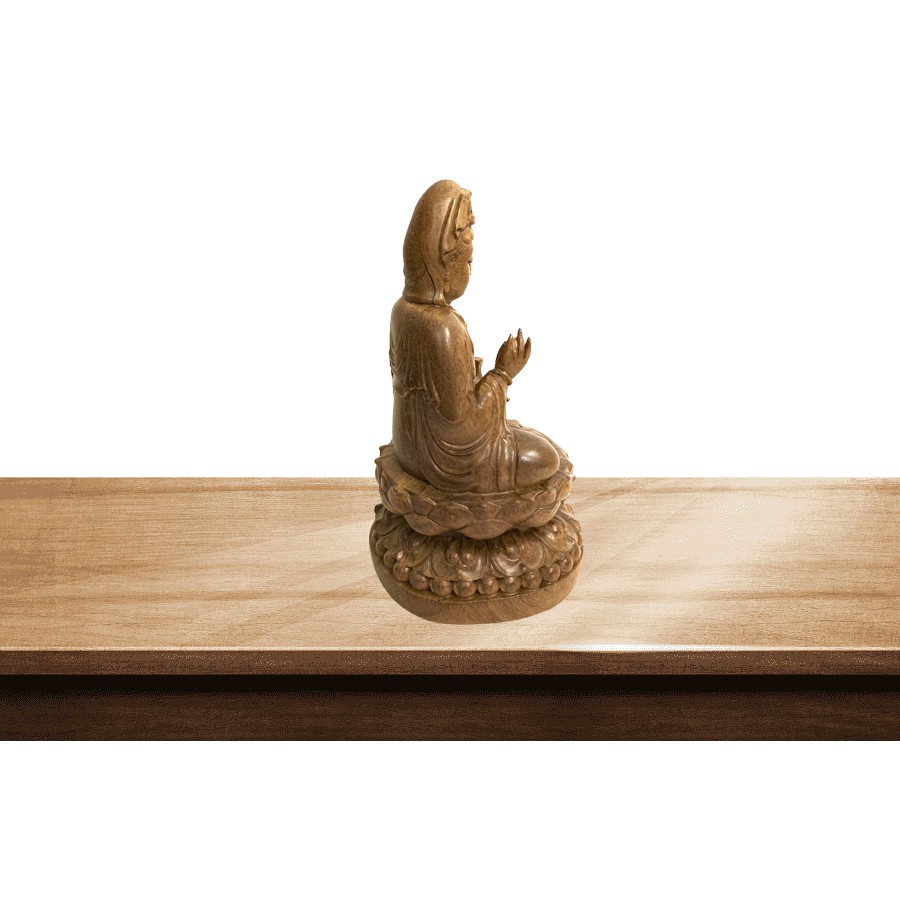 Tượng Phật Bà Quan Âm Bồ Tát Kích Thước 15x9x9 cm Gỗ Bách Xanh, Gỗ Hương Cao Cấp