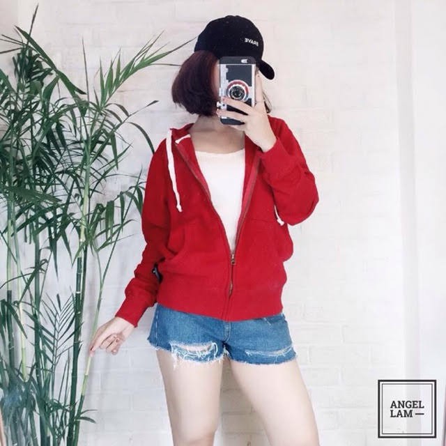 Áo khoác nỉ ngoại trơn túi đắp phối dây kéo đơn giản - ảnh thật | BigBuy360 - bigbuy360.vn