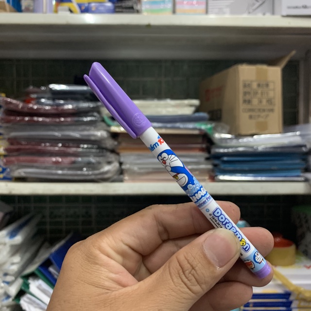 Bút lông kim Doraemon Điểm 10 TP-FL08/DO mực Tím hộp 10 cây