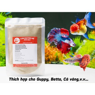 Cám Guppy, Betta Huynh Đệ túi ZIP 200gram tiện lợi| 50% đạm | Không tan trong 10h