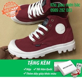 [FREE SHIP] Giày palladium đỏ đô trắng nam nữ giá rẻ