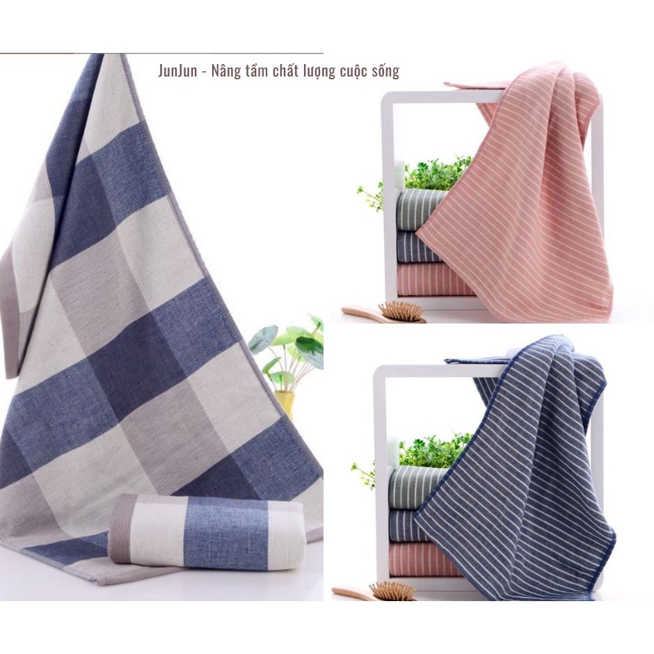 (2)TH Khăn mặt vải Xô cotton sợi tre Organic Nature100%