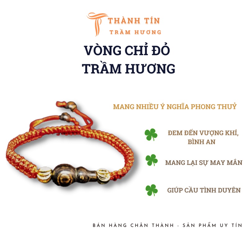 Vòng tay chỉ đỏ trầm - Thành Tín - Bảo hành mùi hương trọn đời